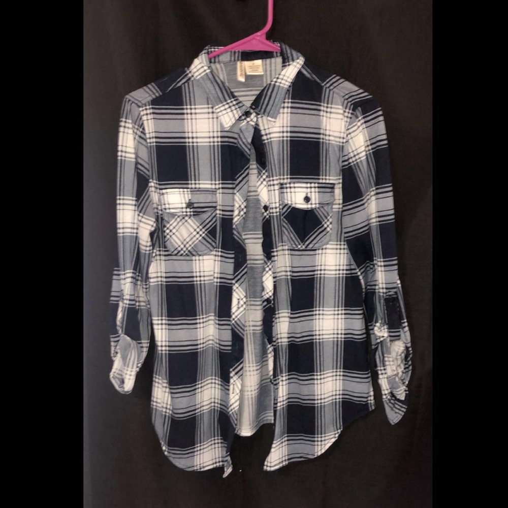 Navy and white flannel!